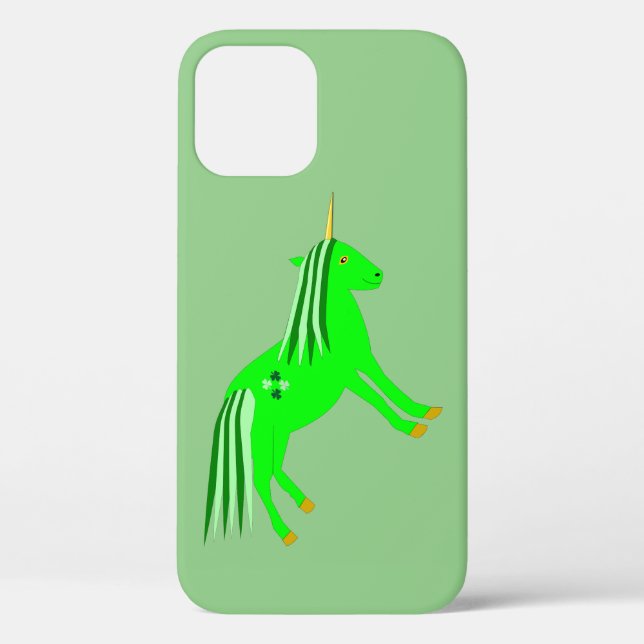Coques Case-Mate iPhone Cute Irish Green et Gold Unicorn (Verso)