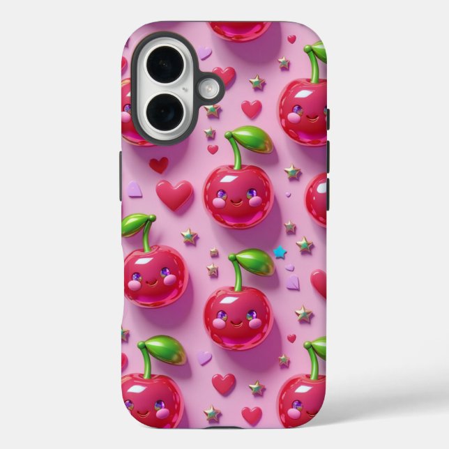 Coques Case-Mate iPhone "Cute kawaii cerise motif pour téléphone (Verso)