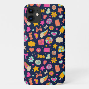 Case-Mate iPhone Case Cute Kawaii Coeurs bonbons en rose et marine heure