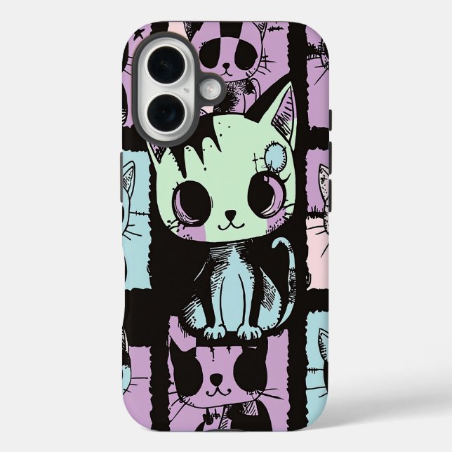 Coques Case-Mate iPhone Cute Kawaii Pastel Goth Patchwork Gothique Déplais (Verso)