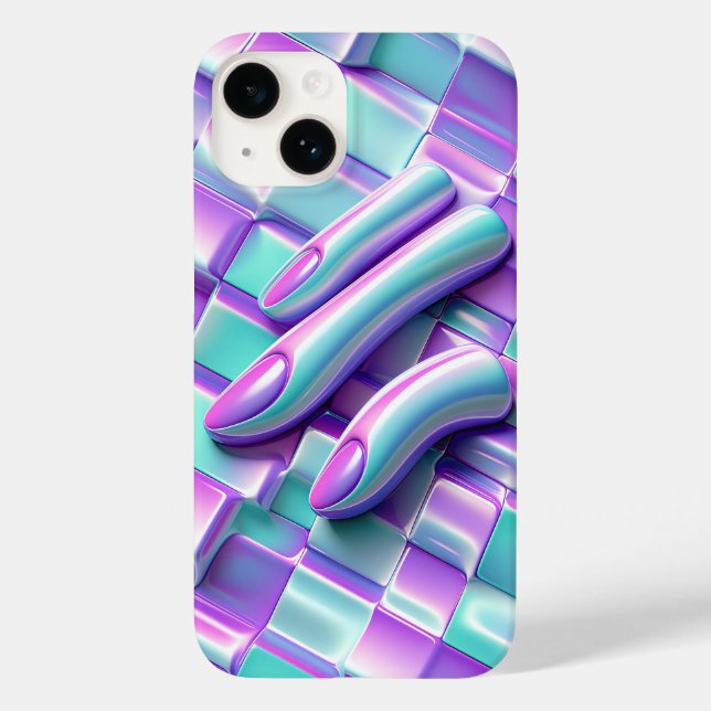 Coques Case-Mate iPhone Cute Kawaii Pastel Wave Phone Case Glossy Abstract (Verso)