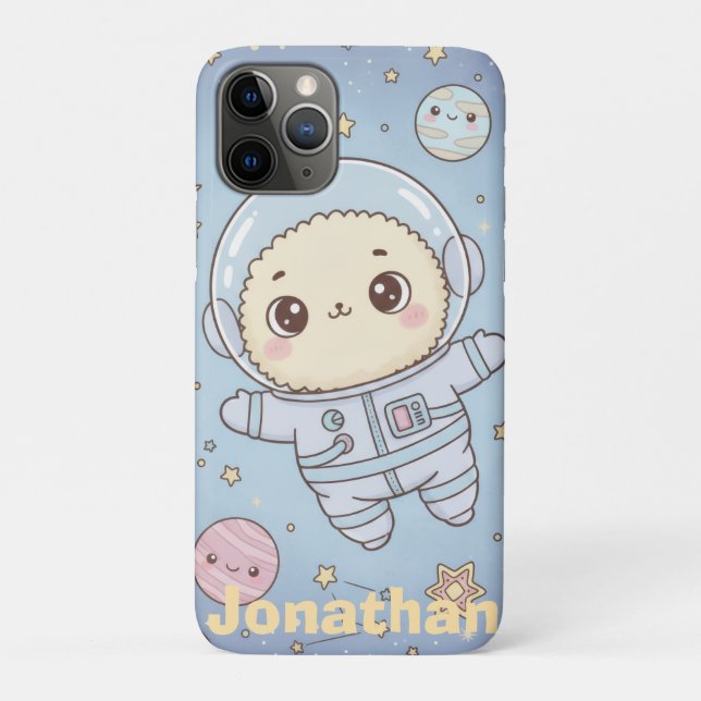 Coques Case-Mate iPhone Cute Kawaii Space - Astronaut and Smiling Moon (Dos)