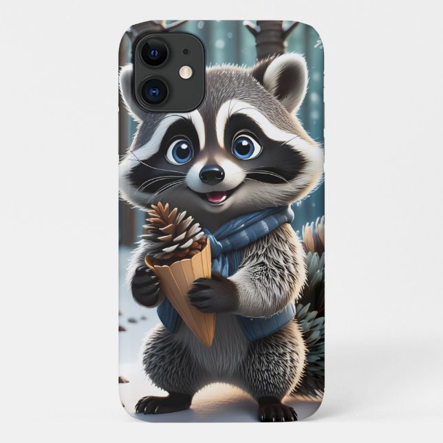 Coques Case-Mate iPhone Cute Kawaii style Raccoon avec cône crème de pin (Dos)