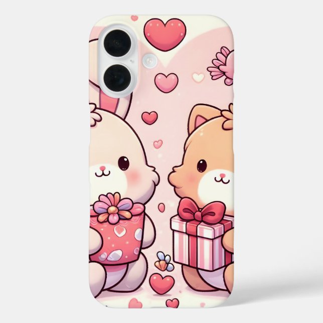 Coques Case-Mate iPhone Cute Kawaii Valentine Bunny Bear Love Gift (Verso)