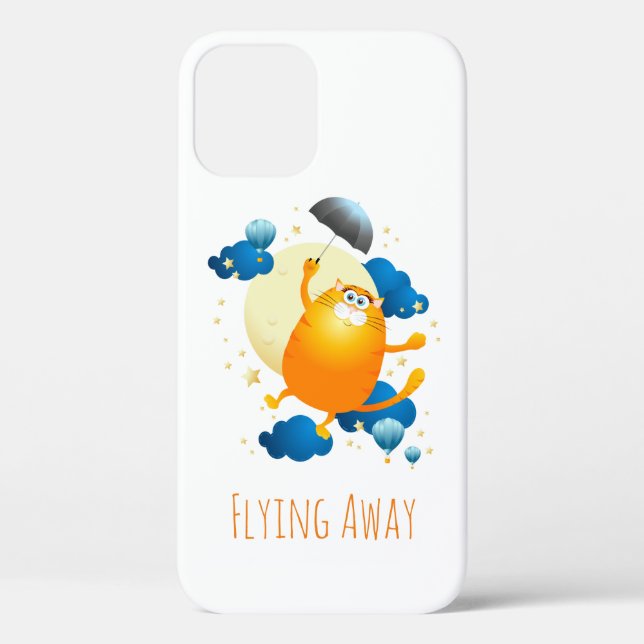 Coques Case-Mate iPhone Cute Kitten volant avec parapluie (Verso)