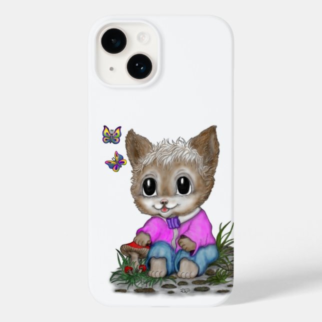 Coques Case-Mate iPhone Cute Kitty Chat et Papillon (Verso)