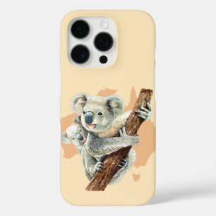 Coque iPhone 16 Pro Cute Koala Maman et bébé