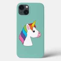 Cute licorne magique avec cheveux colorés