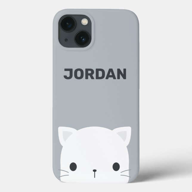 Coques Case-Mate iPhone Cute Little Cat avec nom personnalisé (Verso)