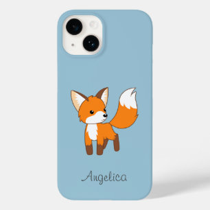 Coque Case-Mate iPhone Cute Little Fox sur Blue