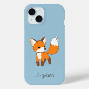 Coque Case-Mate iPhone Cute Little Fox sur Blue