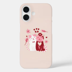 Coque Pour iPhone 16 Cute Lote Chats Téléphone Case - Romantique Chat C