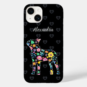 Coque Case-Mate iPhone Cute Love My Boston Terrier Floral Design