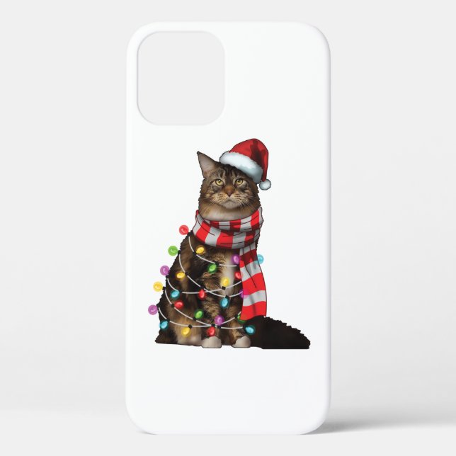 Coques Case-Mate iPhone Cute Maine Coon Chat Funny Noël Cadeau de vacances (Verso)