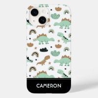 Cute Mint Green Dinosaur Motif