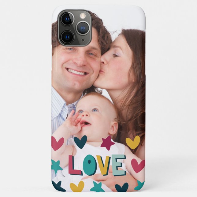 Coques Case-Mate iPhone Cute Modern Amour et Coeurs Photo personnalisée (Dos)