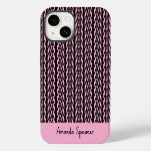 Coque Case-Mate iPhone Cute moderne rose et Motif noir