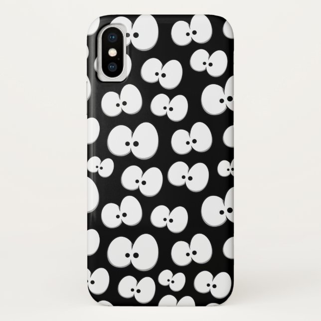 Coques Case-Mate iPhone Cute Noir et Blanc Éffrayant Yeux Motif Halloween (Dos)