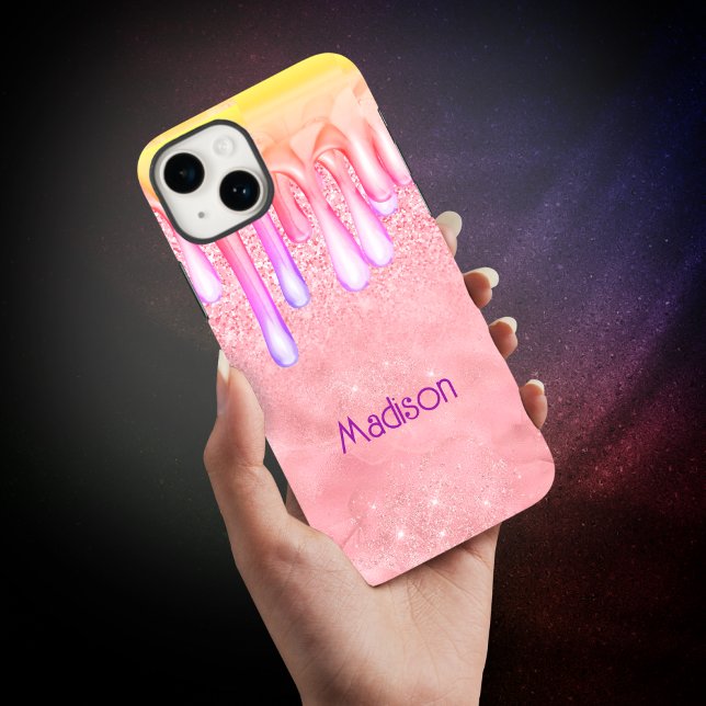 Coques Case-Mate iPhone Cute ombre rose or fausse parties scintillant gout (Créateur téléchargé)