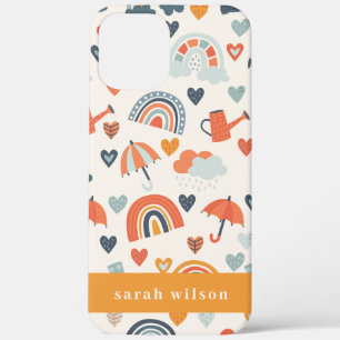 Case-Mate iPhone Case Cute Orange Blue Spring Rainbow Clouds Motif