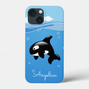 Case-Mate iPhone Case Cute Orca Whale en Océan avec nom personnalisé
