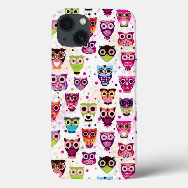 Coques Case-Mate iPhone Cute owl background (Verso)