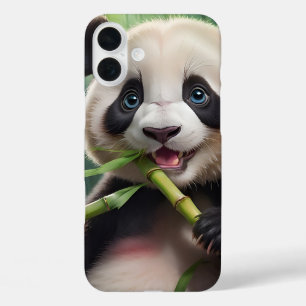 Coque Pour iPhone 16 Plus Cute Panda Mange Du Bambou