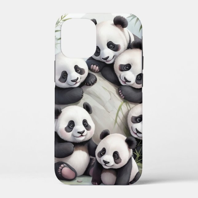 Coques Case-Mate iPhone Cute Pandas Group Photo (Verso)