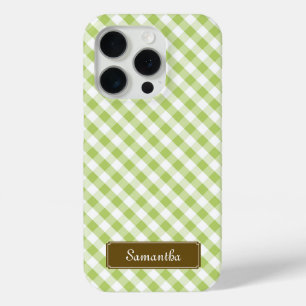 Coque Case-Mate iPhone Cute Pastel Green En vichy Motif