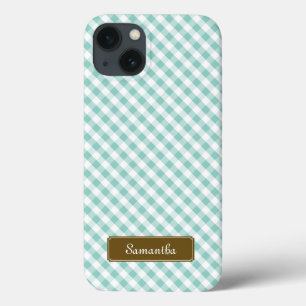 Etui iPhone Case-Mate Cute Pastel Mint En vichy Motif