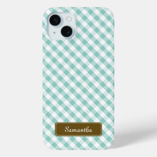 Coque Case-Mate iPhone Cute Pastel Mint En vichy Motif