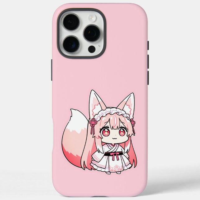 Coques Case-Mate iPhone Cute Pastel Pink Chibi FoxGirl (Verso)