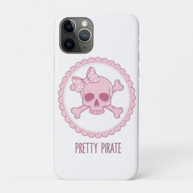 Coques Case-Mate iPhone Cute Pastel Pink Skull with Bow and Crossbones Des (Dos)