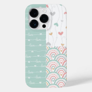 Coque Case-Mate iPhone Cute Patchwork Love Hearts Rainbows Pastel
