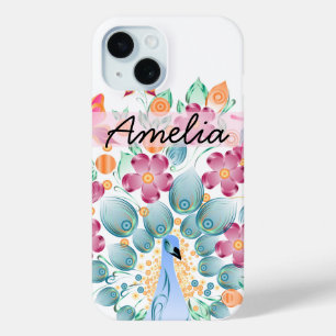 Coque Case-Mate iPhone Cute Personnalisé Peacock Floral