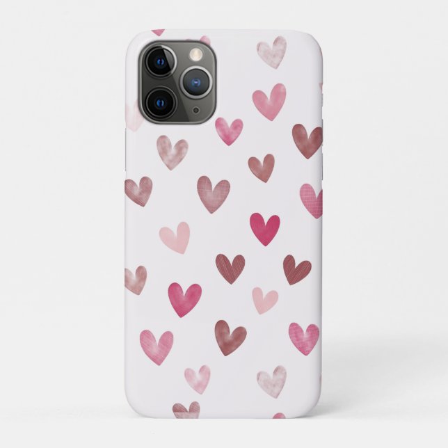 Coques Case-Mate iPhone Cute Pink Heart Pattern – Romantic &Stylish Design (Dos)