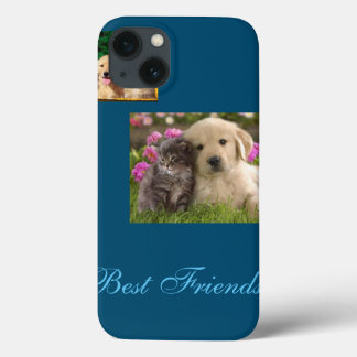 iPhone 13 Case Cute Puppies et Kitten Qui sont les meilleurs amis