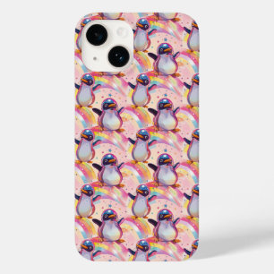 Coque Case-Mate iPhone Cute Rainbow Penguins et Stars Motif