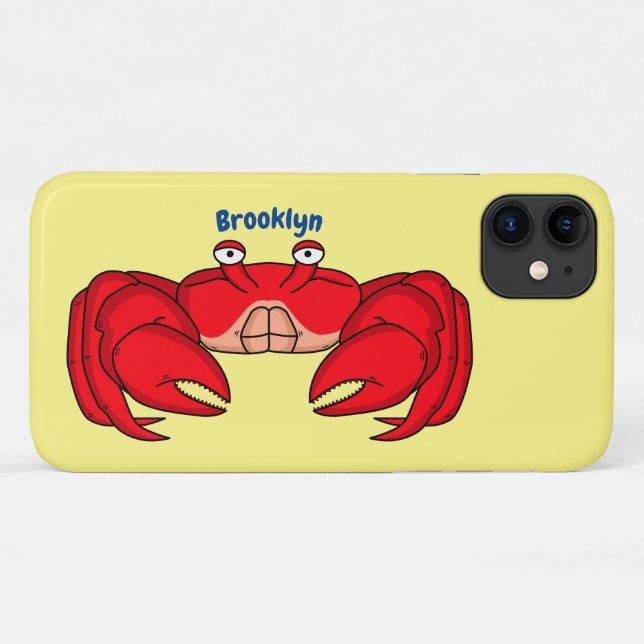 Coques Case-Mate iPhone Cute red crab cartoon (Dos (Horizontal))