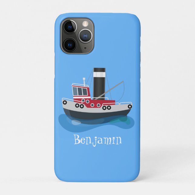 Coques Case-Mate iPhone Cute red fishing trawler boat cartoon (Dos)