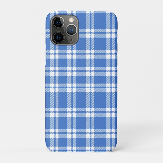 Coques Case-Mate iPhone Cute Retro Blue Gingham Plaid Pattern (Dos)