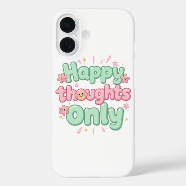 Coques Case-Mate iPhone Cute Retro "Happy Thoughts Only" (Verso)