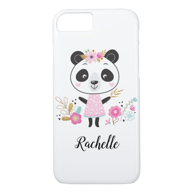 Coques Case-Mate iPhone Cute Rose Panda Girl Personnalisée (Dos)