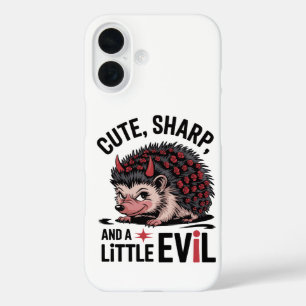 Coque Pour iPhone 16 Cute, Sharp et un petit mal - Hérisson drôle