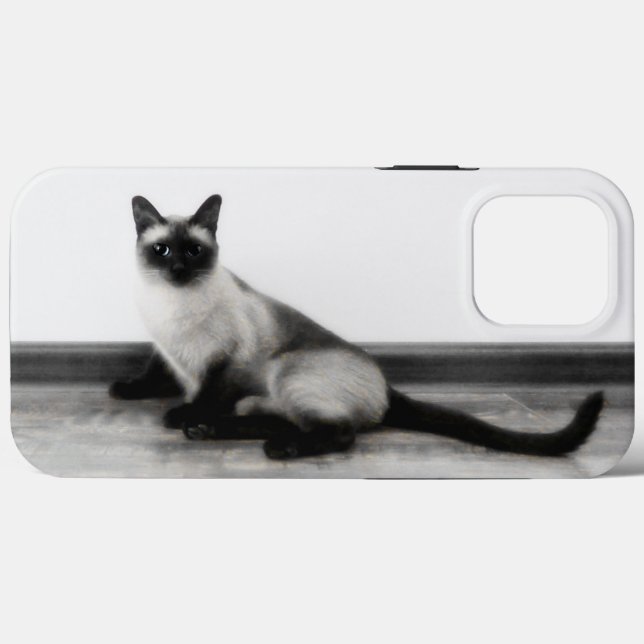 Coques Case-Mate iPhone CUTE Siamese Portrait de chat (Verso (horizontal))