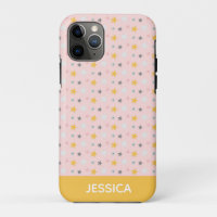Cute Stars Motif en rose et jaune Personnalisé