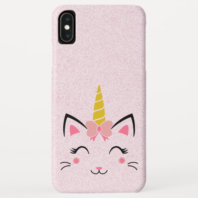 Coques Case-Mate iPhone Cute stylisée chatte licorne (Dos)