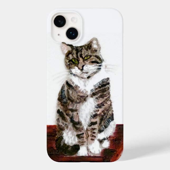 Coques Case-Mate iPhone Cute Tabby Cat Art (Verso)