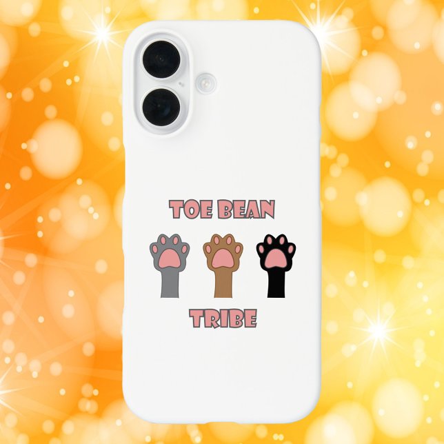 Coques Case-Mate iPhone Cute Toe Bean Cat Paw Trio Design (A phone case with cute cat paws and the words Toe Bean Tribe.)