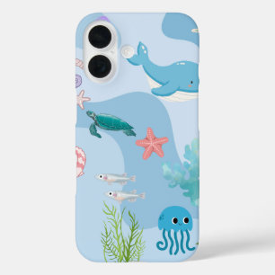 Coque Pour iPhone 16 Cute Under the Sea Friends-under-water thème